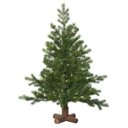 VICKERMAN 3 ft. x 29 in. Eagle Frasier Christmas Tree with 100 Warm White Dura Light - Green G170331LED